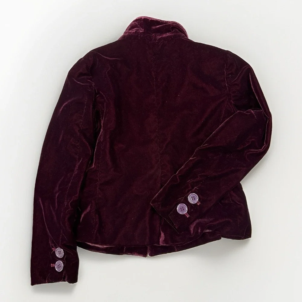 Mia Joy Plum Lolly Velvet Blazer Jacket size 7